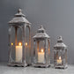 Ensemble de 3 lanternes à bougies décoratives vintage 10/14/19,5''H (gris ciment)
