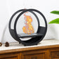 14"*14”H JHY Black Round Freestanding Tabletop Fireplace