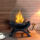 18.5" H Table Ethanol Fireplace Black Metal Fire Pit