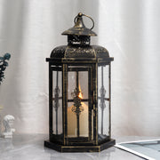 12“H Outdoor Candle Lanterns Vintage Metal Candle Holder