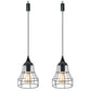 JHY DESIGN 2-Pack Hanging Lamps: Metal Cage, Battery-Powered, 6-Hr Timer (Geometry)