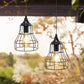 JHY DESIGN 2-Pack Hanging Lamps: Metal Cage, Battery-Powered, 6-Hr Timer (Geometry)