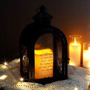 Lanterne commémorative de 11 pouces de hauteur avec poème commémoratif, lanterne commémorative pour cadeau de sympathie et de deuil 