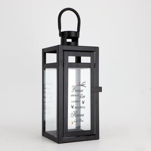 Lanterne commémorative de 12 po de hauteur pour utilisation intérieure et extérieure (noir mat) - Parce que