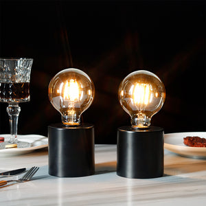 7" Tall Black Battery Powered Table Lamp(Set of 2)