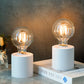 7" große, weiße, batteriebetriebene Tischlampe (2er-Set)