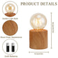 JHY DESIGN 6,5" hohe Keramik-Tischlampe mit Holzmaserung, 2er-Set 