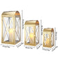 Set of 3 Gold Stainless Steel Candle Lantern 11/15/20.5'' High