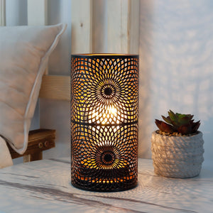 Ensemble de 2 lampes de table en métal noir, 7,5 po H