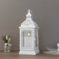Lanterne à bougie en métal de style rustique de 13 po de hauteur (blanche)