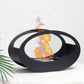16"x9.5"H JHY Double Sided Oval Tabletop Fireplace Black Metal Fireplace