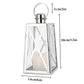 Lanterne décorative en acier inoxydable de 12 po de hauteur (trapèze)