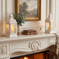 Lanterne à bougie en métal de style rustique de 13 po de hauteur (blanche)