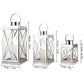 Silver Stainless Steel Lantern Set of 3-Square Elegance 8/12/16In