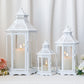 Set of 3 White Hexagonal Decorative Hanging Lantern 18'' High