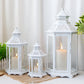 Set of 3 White Hexagonal Decorative Hanging Lantern 18'' High