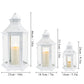 Set of 3 White Hexagonal Decorative Hanging Lantern 18'' High