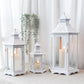 Set of 3 White Hexagonal Decorative Hanging Lantern 18'' High