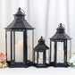 Set of 3 Black Hexagonal Decorative Hanging Lantern 18'' High