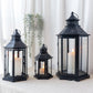 Set of 3 Black Hexagonal Decorative Hanging Lantern 18'' High