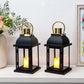 Set of 2 Decorative Candle Lantern 10'' High Black