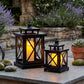12.5" & 9" H Hanging Candle Lanterns with LED Pillar Candles