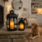 18" & 11.5" High Hanging Candle Lanterns with LED Pillar Candles