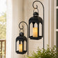 18" & 11.5" High Hanging Candle Lanterns with LED Pillar Candles