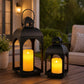 18" & 11.5" High Hanging Candle Lanterns with LED Pillar Candles