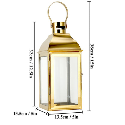 12.5" H Stainless Steel Decorative Candle Lanterns