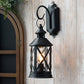 Battery Powered Metal Lamp 10'' TallHanging Lamps with Metal Hook (Black)