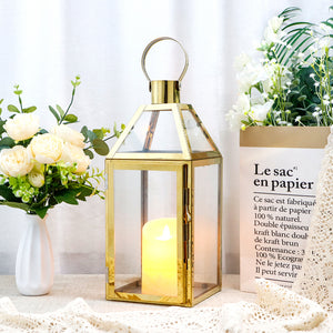 16"High Stainless Steel Candle Lanterns(Gold)