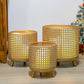 Set of 3 Gold Metal Decorative Candle Lanterns 10/8.5/7"H Candle Holder