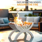 JHY DESIGN Round Tabletop Firepit 43cm H – Bio Ethanol, Ventless, Indoor/Outdoor