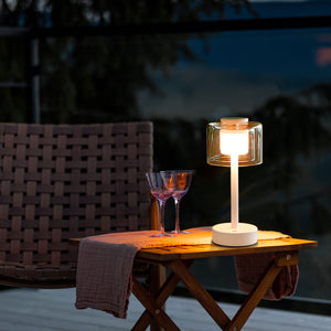 JHY DESIGN Industrial Rechargeable Table Lamp (White, Type-C)