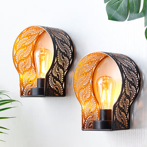 7"H Set of 2 Battery Operated Lamp Unique Cordless Wall Sconce