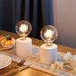 7" große, weiße, batteriebetriebene Tischlampe (2er-Set)
