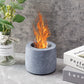 4.3"x3.5" JHY Round Gray Mini Fire Pit Tabletop Fireplace