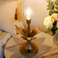 JHY DESIGNs 13,5 Zoll hohe batteriebetriebene Lampe mit antikem Goldblumenmuster