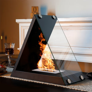 15.5" x 8" x 14.5” Glass Tabletop Fireplace