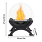 18,5" H Tisch-Ethanol-Kamin Feuerstelle aus schwarzem Metall