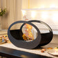 16"x9.5"H JHY Double Sided Oval Tabletop Fireplace Black Metal Fireplace