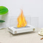 7.5" H Metal Bio Ethanol Fireplace Tabletop Ethanol Fireplace(White)