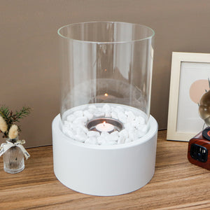 JHY DESIGN 22×28cm XL Tabletop Firepit – Bio Ethanol Ventless, Indoor/Outdoor