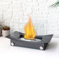 14"x7.5"x8" Rectangular Tabletop Fire Bowl Pot with Two-Sided Glass