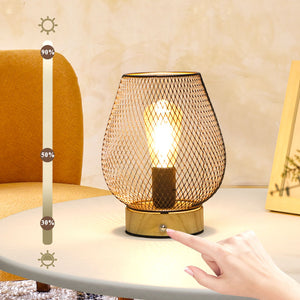 JHY DESIGN's 8"H Touch Adjustable Table Lamp(Bronze Egg, Wooden Base)