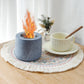 4.3"x3.5" JHY Round Gray Mini Fire Pit Tabletop Fireplace