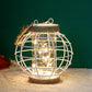 Metal Cage LED Lantern Battery Powered 7.3" Tall White