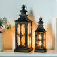 Vintage metal candle lamp (two-piece set)