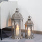 Lanternes à bougies en métal vintage d'extérieur de 22 "et 17" H (gris avec brosse noire)